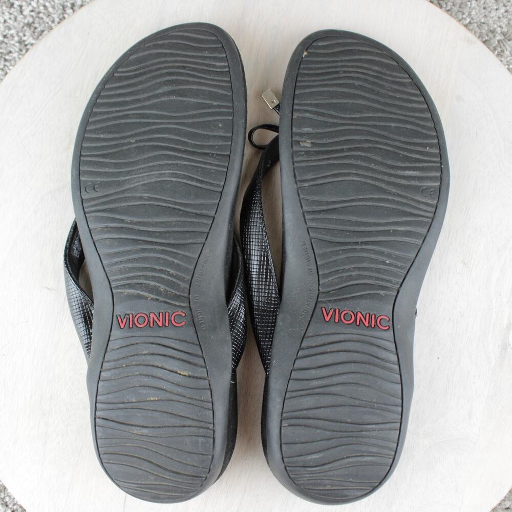 Vionic Bella II Black Lizard Print Bow Orthotic Sandals Womens 9 - Picture 5 of 7